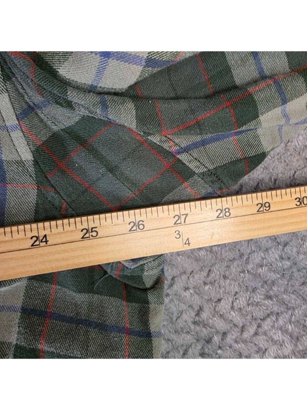 Duluth Trading Co Mens 3XL Green Plaid Button-Front Shirt 100% Cotton Dual Chest - Picture 6 of 9